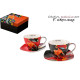 COFFRET 2 TASSES 250ML+SOUS-TASSES LA FEMME A POIS PAR F. GROSLIERE