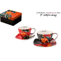 COFFRET 2 TASSES 250ML+SS-TASSES LA FEMME A POIS F. GROSLIERE