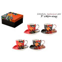 COFFRET de 4 TASSES ET SS TASSES LA FEMME F. GROSLIERE
