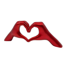 SCULPTURE MAINS COEURS ROUGE 