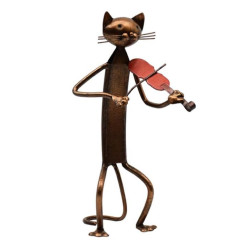 STATUETTE CHAT VIOLONISTE