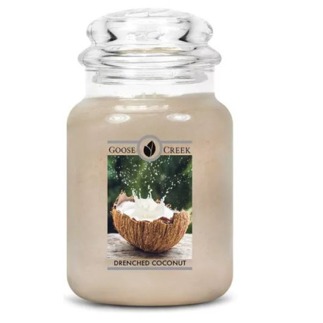 Bougie parfumée GOOSE CREEK grande jarre DRENCHED COCONUT 