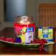 Bougie Haribo Happy Berry en grande jarre, parfum fruité et gourmand pour une ambiance joyeuse.