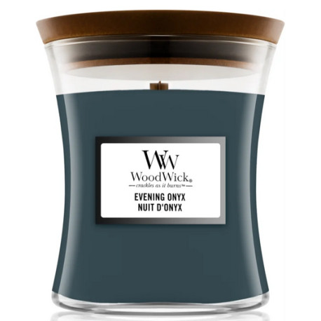 Bougie parfumée petite jarre Woodwick NUIT D'ONIX