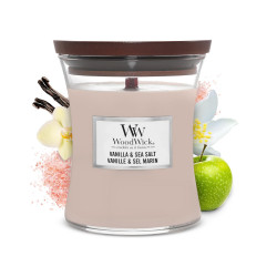 Bougie parfumée petite jarre Woodwick SEL MARIN VANILLE
