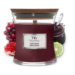 Bougie parfumée petite jarre Woodwick BLACK CHERRY