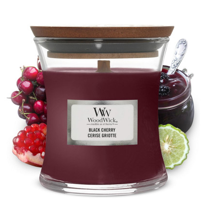 Bougie parfumée petite jarre Woodwick BLACK CHERRY