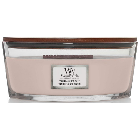 Bougie parfumée Ellipse Woodwick SEL MARIN VANILLE