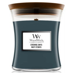 Bougie parfumée moyenne jarre Woodwick NUIT D'ONIX
