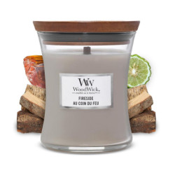 Bougie parfumée moyenne jarre Woodwick AU COIN DU FEU