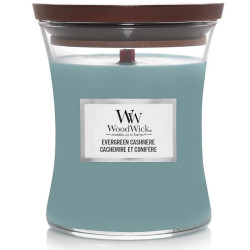 Bougie parfumée moyenne jarre Woodwick CACHEMIRE ET CONIFERE