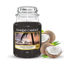  Bougie parfumée grande jarre Yankee Candle NOIX DE COCO NOIRE