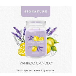 Bougie parfumée grande jarre Signature Yankee Candle CITRON LAVANDE