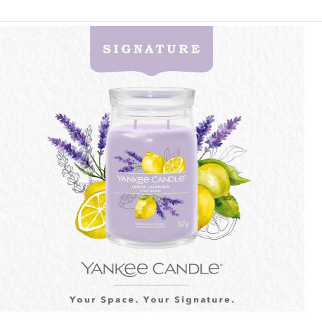 Bougie parfumée grande jarre Signature Yankee Candle CITRON LAVANDE