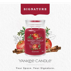 Bougie parfumée grande jarre Signature Yankee Candle COURONNE DE POMMES ROUGES