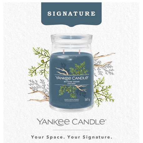 Bougie parfumée grande jarre Signature Yankee Candle CEDRE MARIN