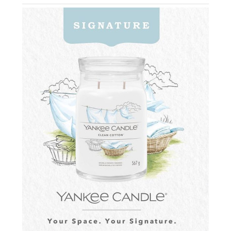 Bougie parfumée grande jarre Signature Yankee Candle CLEAN COTTON