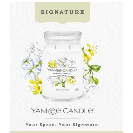Bougie parfumée grande jerra Signature Yankee Candle JASMIN DE MINUIT