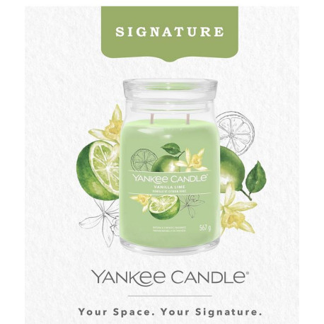Bougie parfumée grande jarre Signature Yankee Candle VANILLE CITRON VERT