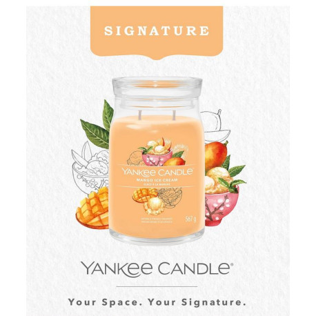 Bougie parfumée grande jarre Signature Yankee Candle GLACE A LA MANGUE