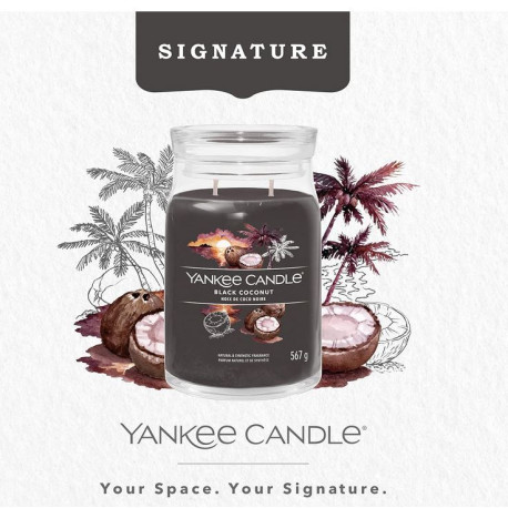 Bougie parfumée grande jarre Signature Yankee Candle NOIX DE COCO NOIRE