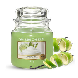 Bougie parfumée moyenne jarre Yankee Candle VANILLE CITRON VERT