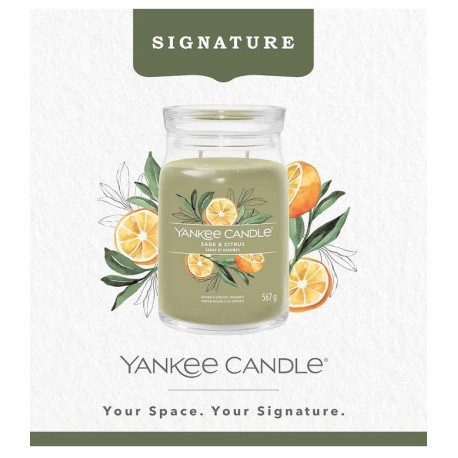 Bougie parfumée grande jarre Signature Yankee Candle SAUGE ET AGRUMES