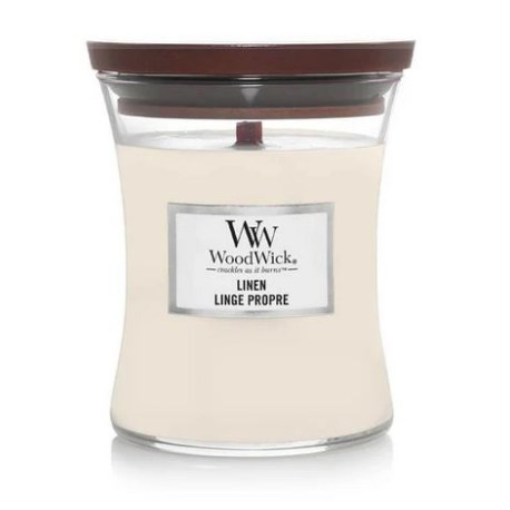 Bougie parfumée moyenne jarre Woodwick LINGE PROPRE