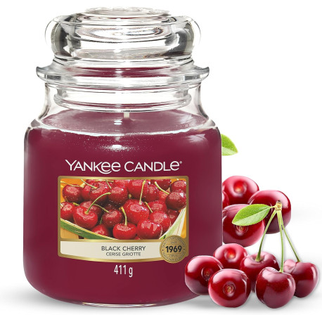 bougie parfumée moyenne jarre Yankee Candle CERISE NOIRE