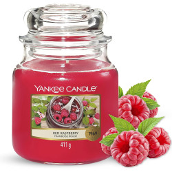 Bougie parfumée moyenne jarre Yankee Candle FRAMBOISE ROUGE