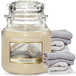 Bougie parfumée moyenne jarre Yankee Candle CACHEMIRE DÉLICAT