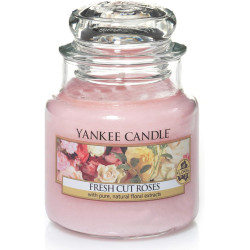 Bougie parfumée petite jarre Yankee Candle ROSES FRAICHEMENT COUPÉES