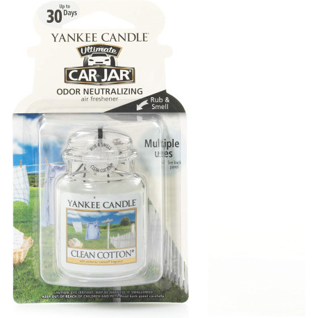 Parfum voiture Car Jar Yankee Candle COTON FRAICHEMENT LAVÉ CLEAN COTTON