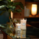 Bougie parfumée moyenne jarre Woodwick TEAK BLANC 
