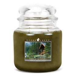 Bougie parfumée GOOSE CREEK moyenne jarre CABANE DANS LES BOIS