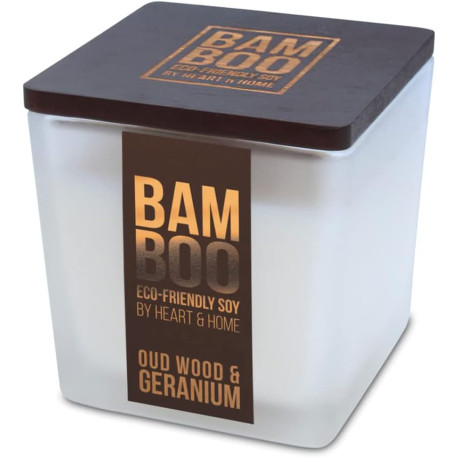 Bougie parfumée BOIS DE OUD & GÉRANIUM-Heart and Home