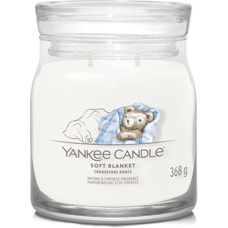 Bougie parfumée moyenne jarre Signature Yankee Candle COUVERTURE DOUCE