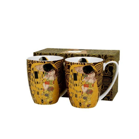 SET 2 MUGS THE KISS BROWN KLIMT