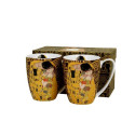 SET 2 MUGS THE KISS BROWN KLIMT