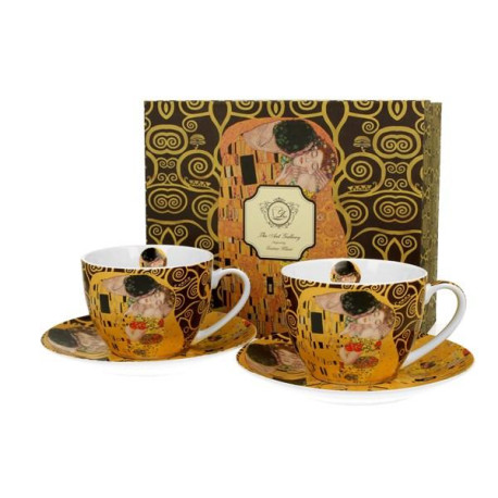 SET de 2 TASSES THE KISS BROWN GUSTAV KLIMT