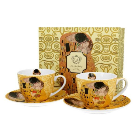 SET de 2 TASSES THE KISS ÉCRU GUSTAV KLIMT