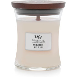 Bougie parfumée moyenne jarre Woodwick MIEL BLANC