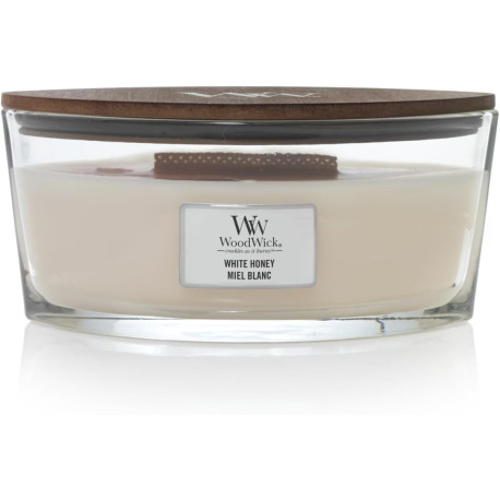 Bougie parfumée Ellipse Woodwick MIEL BLANC