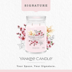 Bougie parfumée grande jarre Signature Yankee Candle CERISE ROSE ET VANILLE