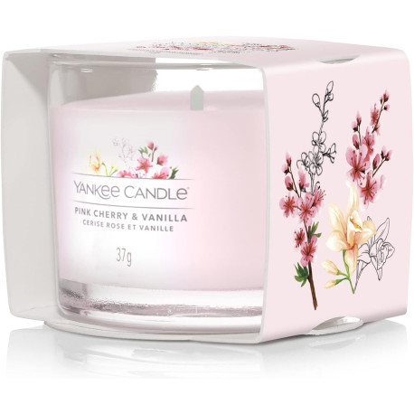 Bougie parfumée votive Yankee Candle CERISE ROSE ET VANILLE