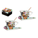 COFFRET de 2 TASSES TRIANGLE + SOUCOUPES  LOUI JOVER