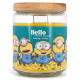 Bougie Minions Bello Grande Jarre, parfum fruité et gourmand aux notes de cerise, pomme, myrtille, fraise, ananas et orange.