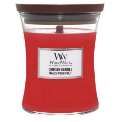 Bougie parfumée petite jarre Woodwick BAIES POURPRES
