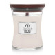 Bougie parfumée moyenne jarre Woodwick TEAK BLANC 