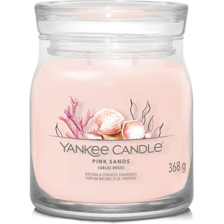 Bougie parfumée moyenne jarre Signature Yankee Candle SABLES ROSES